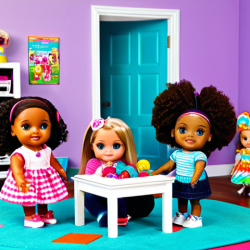 Home 9 **
A diverse group of fully clothed children are excitedly unboxing LOL Surprise dolls in a brightly colored, cheerful playroom. The dolls are prominently displayed, showing off their stylish, modest outfits and accessories. Toys and games are scattered around the room, creating a playful and imaginative atmosphere. safe for work, appropriate content, family-friendly, professional digital art, perfect anatomy, well-formed hands, natural proportions, vibrant colors, high detail.
**